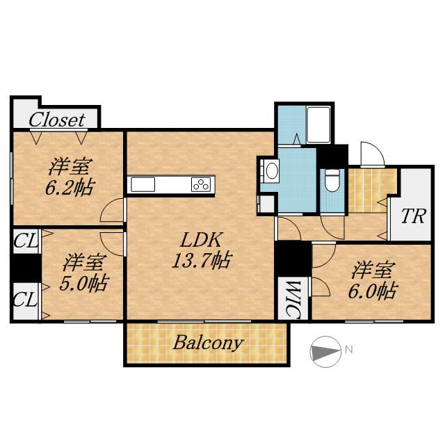 PARTIRE CENT(3LDK/2階)の間取り写真