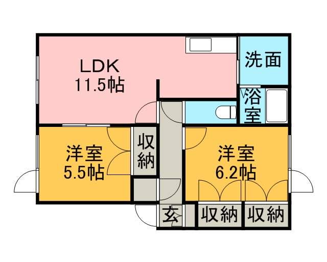 CASAVERDE(2LDK/2階)の間取り写真