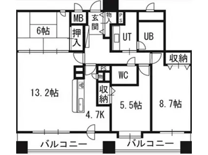 PRIME URBAN円山北四条(3LDK/10階)の間取り写真