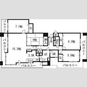 PRIME URBAN円山北四条(4LDK/13階)の間取り写真