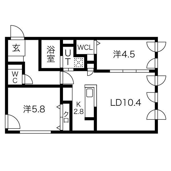 シティプレミア宮の森(2LDK/4階)の間取り写真