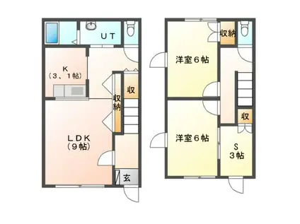 レジデンス藤 A(2SLDK/1階)の間取り写真