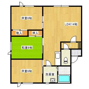 土橋アパート(3LDK/1階)の間取り写真