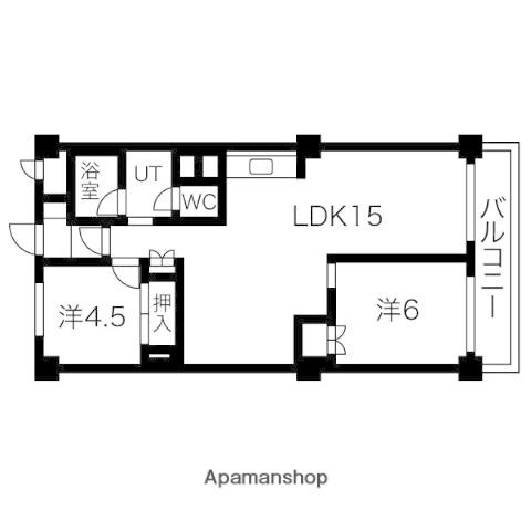日商岩井琴似マンション(2LDK/6階)の間取り写真