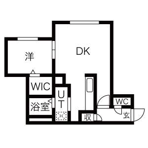 サンヴィレッジ琴似Ⅱ(1DK/4階)の間取り写真