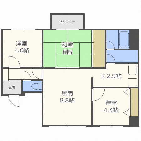 フェリス西野(3LDK/3階)の間取り写真