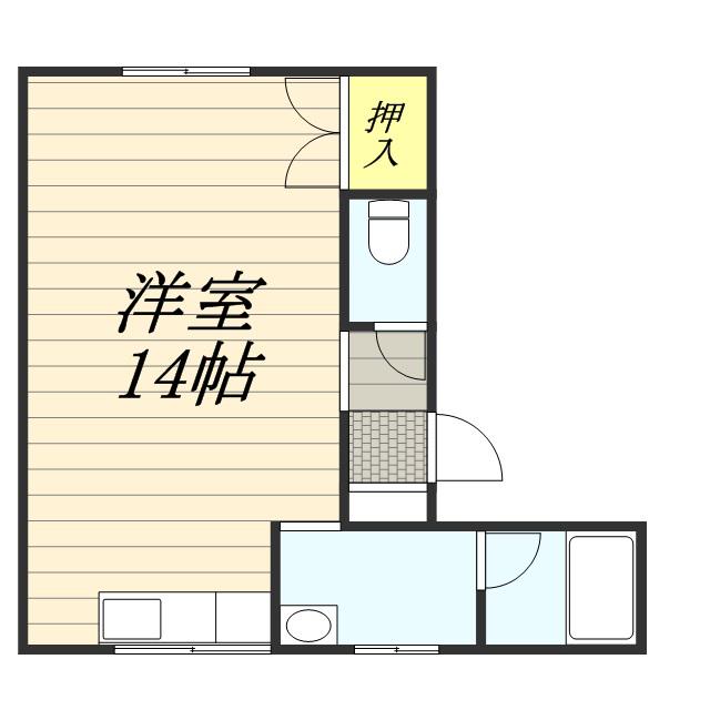 リバーサイドⅡ(ワンルーム/3階)の間取り写真