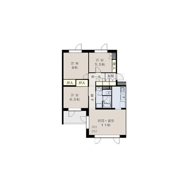 アルページュ手稲(3LDK/3階)の間取り写真