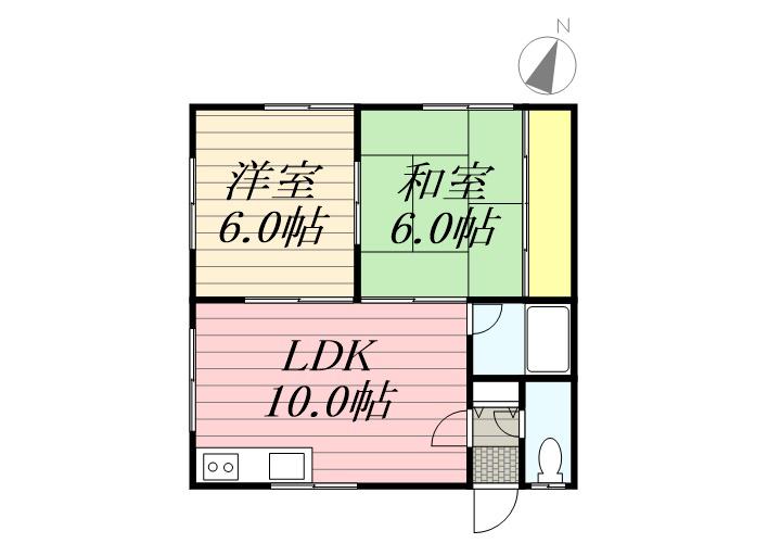 ミランコート(2LDK/1階)の間取り写真