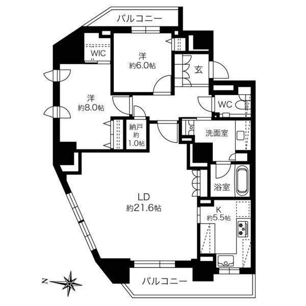 ザ・パークハウス円山(2LDK/11階)の間取り写真