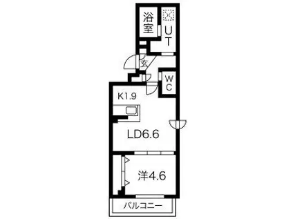 TASKビル(1LDK/4階)の間取り写真