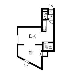 キラメック知事公館Ⅰ・Ⅱ(1LDK/3階)の間取り写真