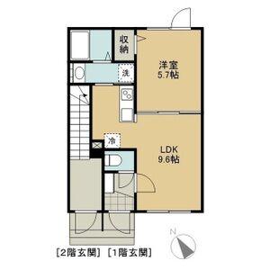 CALM八軒(1LDK/1階)の間取り写真