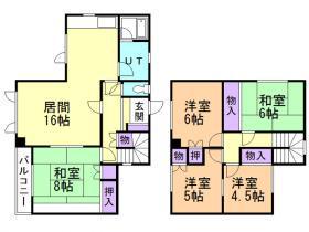函館本線 手稲駅 徒歩15分 3階建 築40年(5LDK)の間取り写真