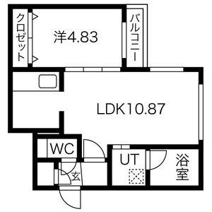 センティール中央区役所前(1LDK/4階)の間取り写真