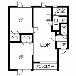 プリミエール前田(2LDK/2階)の間取り写真