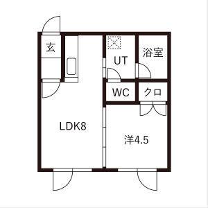 CASA CUARTA(1LDK/2階)の間取り写真