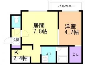 ユーフォリアート(1LDK/4階)の間取り写真
