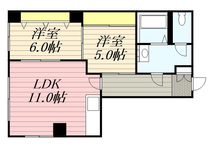 COMFORT(2LDK/2階)の間取り写真