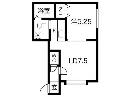 メゾンパークス南28(1LDK/2階)の間取り写真