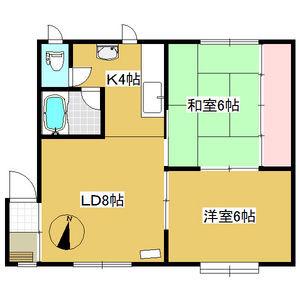オークハウス(2LDK/3階)の間取り写真