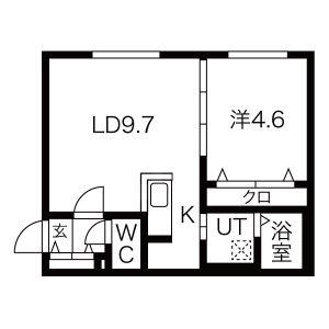 F・ASAHI S7W17(1LDK/4階)の間取り写真
