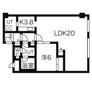 ブランジェミス(1LDK/6階)の間取り写真