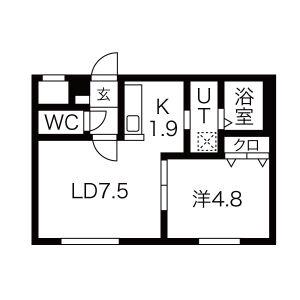 AYAヒルズ澄川(1LDK/3階)の間取り写真