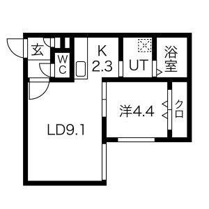 PINE VILLAGE YU(1LDK/2階)の間取り写真