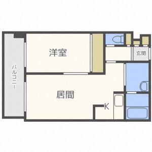 三和マンション(1LDK/7階)の間取り写真