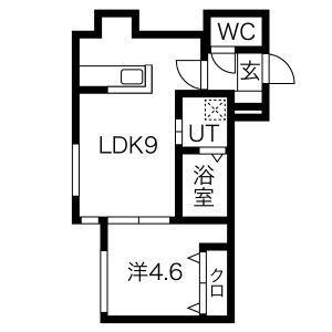 DIO GRACIA医大前(1LDK/1階)の間取り写真