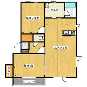 K・アベニューII(2LDK/2階)の間取り写真