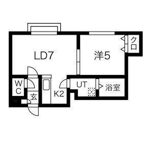 フォルム八軒(1LDK/2階)の間取り写真