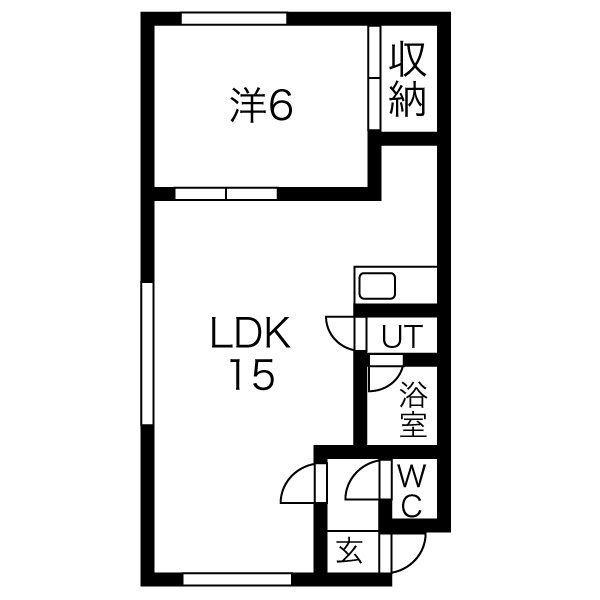 バッフビューティ(1LDK/2階)の間取り写真