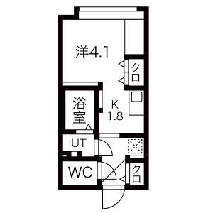 ピュア東彩館VI(1K/4階)の間取り写真