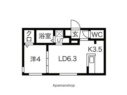 TERRACE KASUMI 南10西1MS(1LDK/2階)の間取り写真