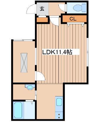 LIVING WITH MOTO(1K/4階)の間取り写真