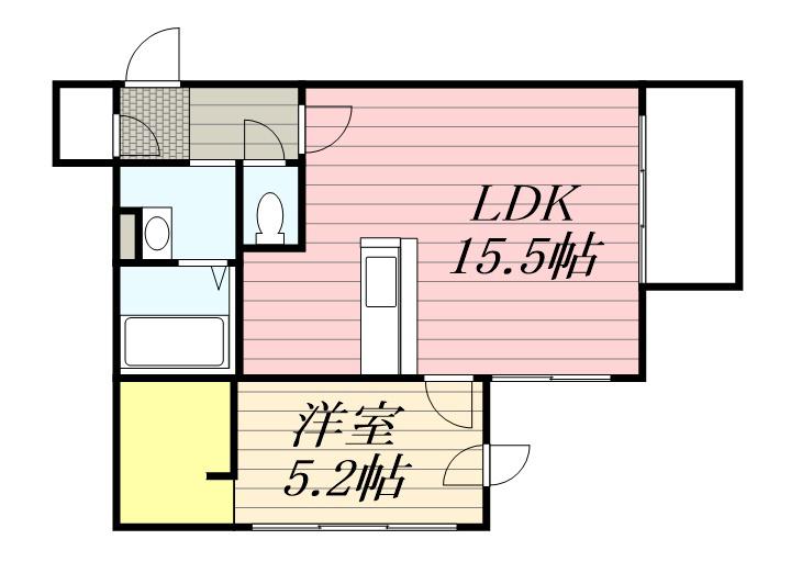 プルミエール南7条(1LDK/4階)の間取り写真