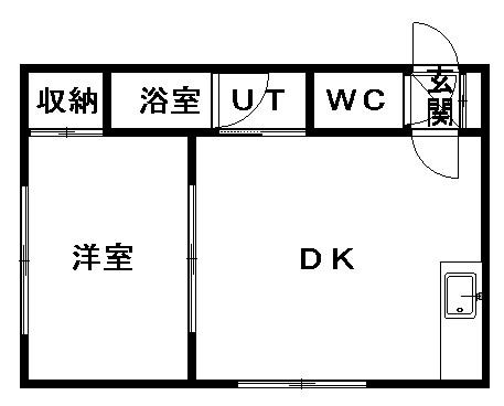 パークレジデンス鶴(1DK/3階)の間取り写真