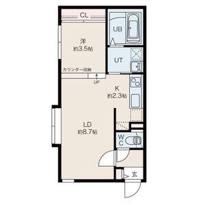 BLISS(1LDK/3階)の間取り写真