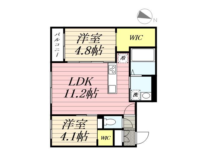 ラ・シュエットN6(2LDK/3階)の間取り写真