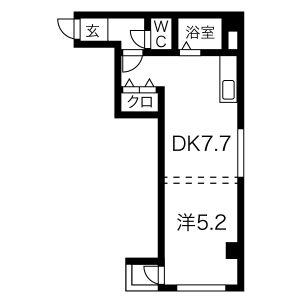 パークヒルズ中央Y(1DK/7階)の間取り写真