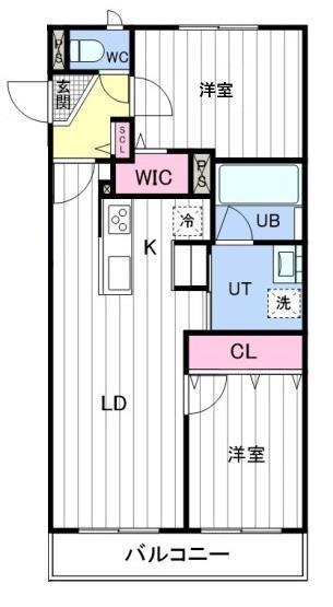 ASTER宮の森(2LDK/4階)の間取り写真