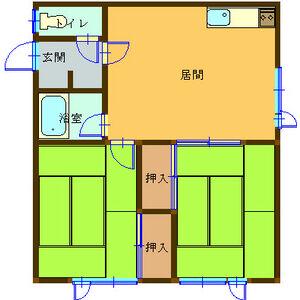 ハウス109(2DK/2階)の間取り写真