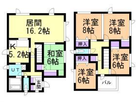 札幌市東西線 西２８丁目駅 徒歩30分 2階建 築25年(5LDK)の間取り写真