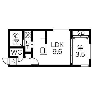 PRECIOUS KOTONI (1LDK/1階)の間取り写真