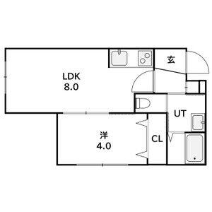 ラフィーネ西町北(1LDK/3階)の間取り写真