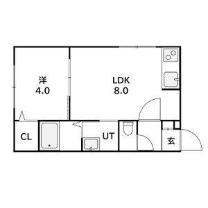ラフィーネ西町北(1LDK/3階)の間取り写真