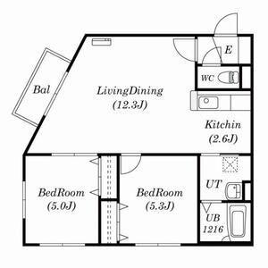 SR発寒(2LDK/1階)の間取り写真