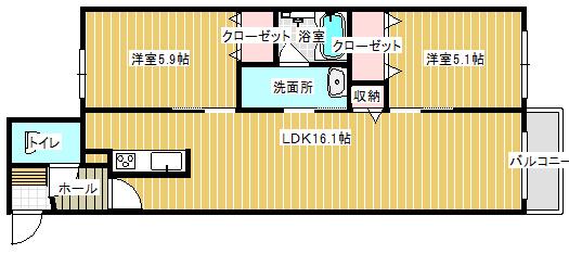 DOONA札幌(2LDK/3階)の間取り写真